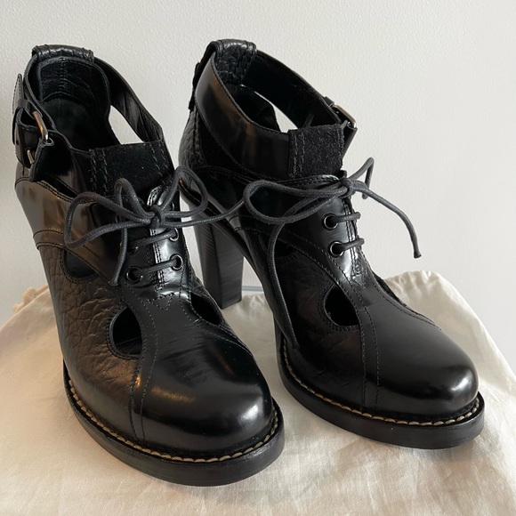 Balenciaga Shoes - ❤️ SOLD ❤️ Authentic Balenciaga Black Leather Block Heel Lace Up Boots